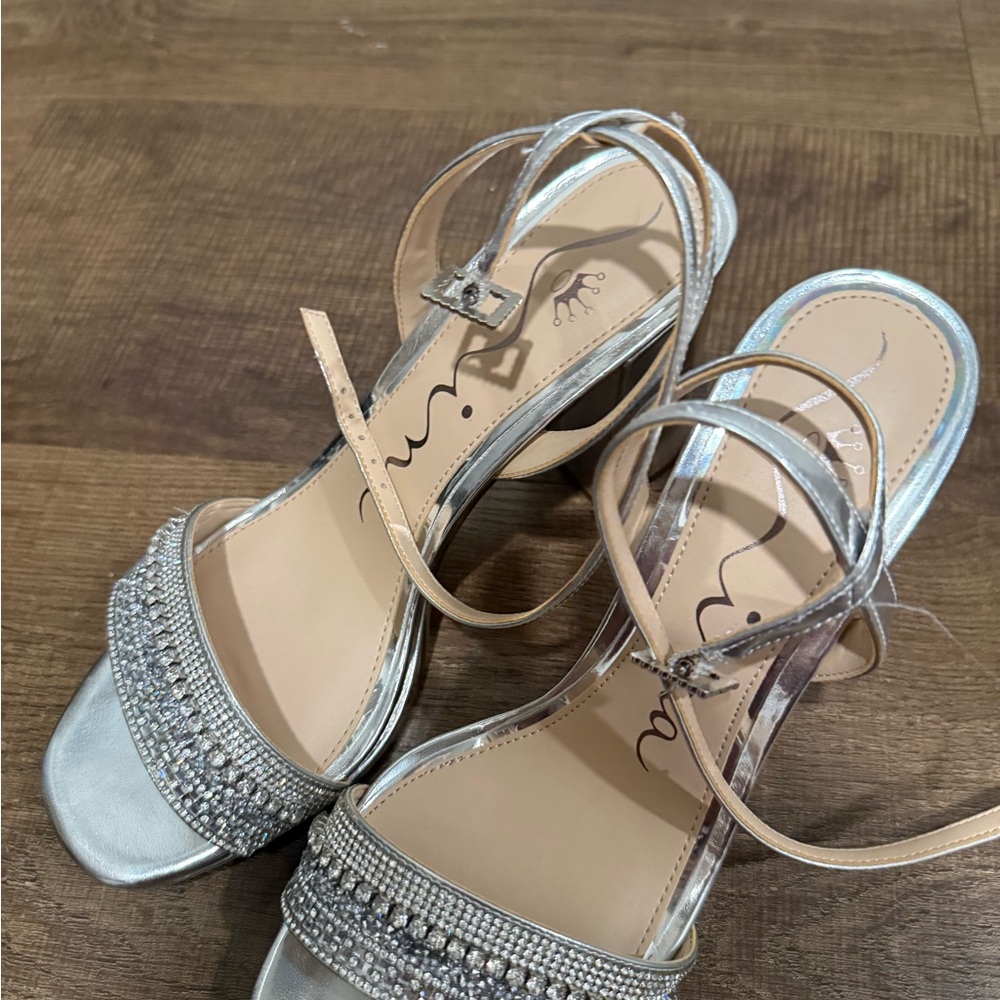 Nina Silver Strappy Heels